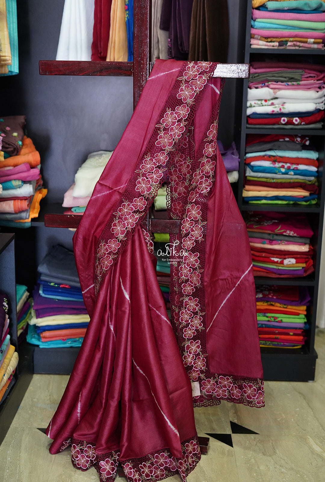 Purple color Georgette sarees with multi squence full work saree design  -GEOS0012848