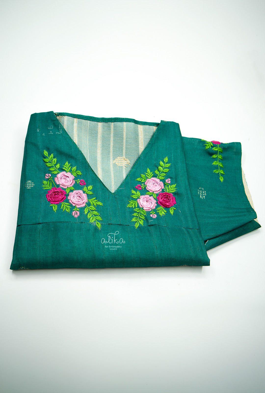 Green Top with embroidery