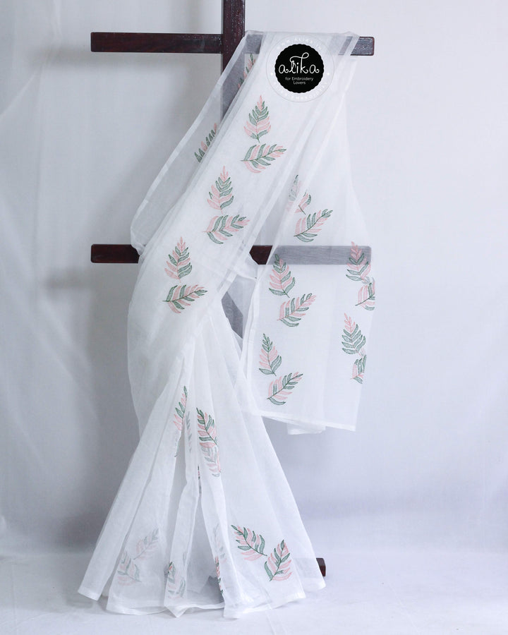White Kota Saree with Shadow Work – Subtle Sophistication