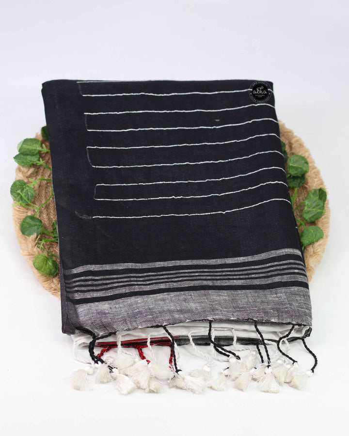 Double Shades Linen Saree