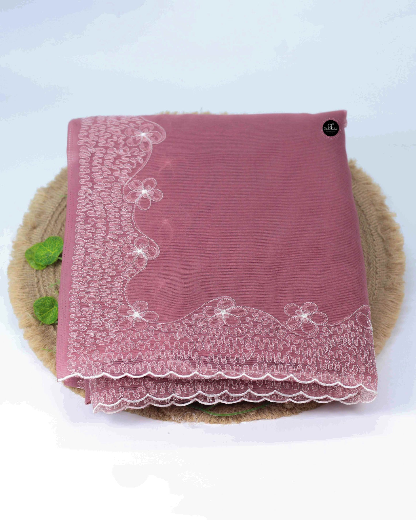 Muave shade Kota Saree with Floral Full Border