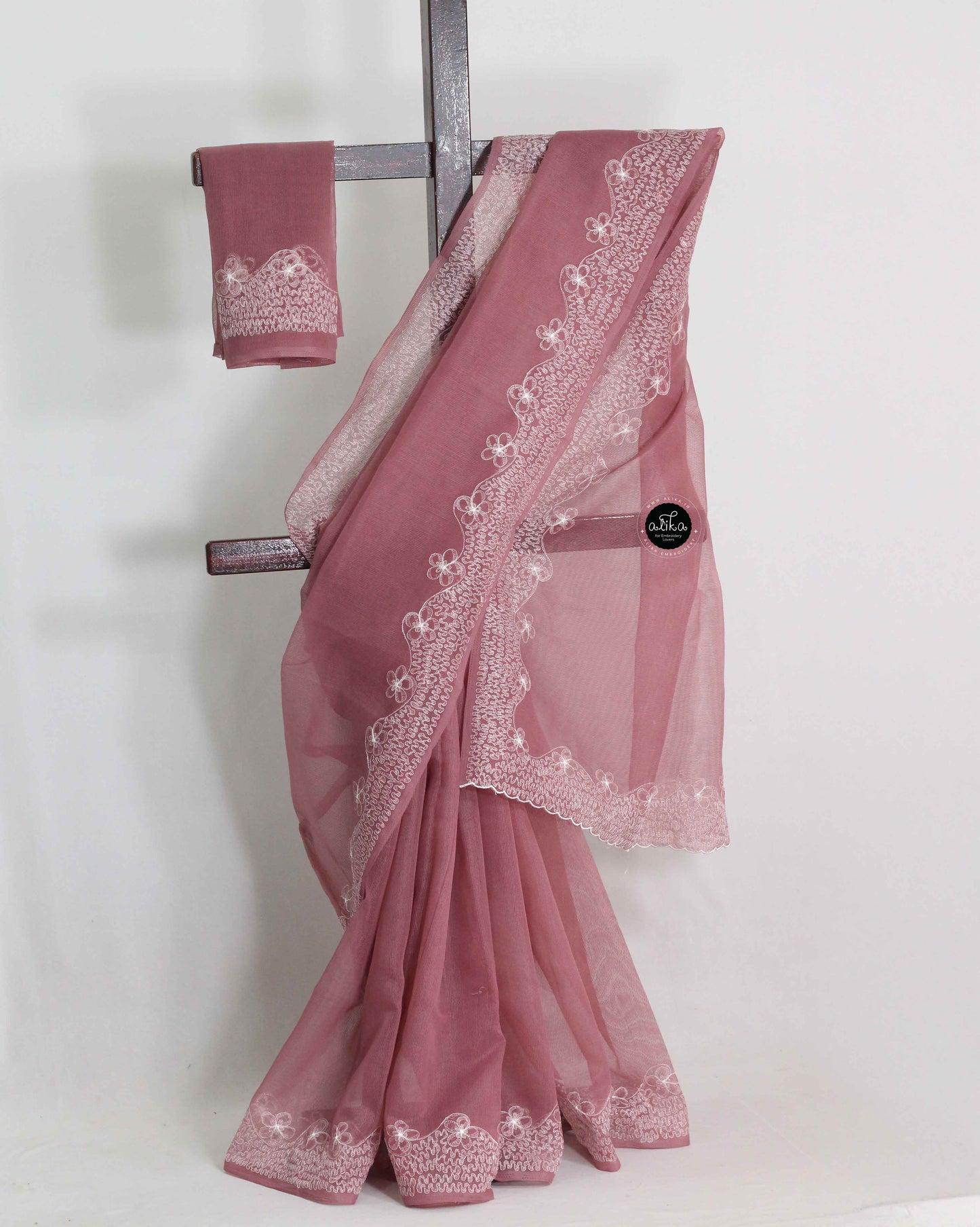 Muave shade Kota Saree with Floral Full Border