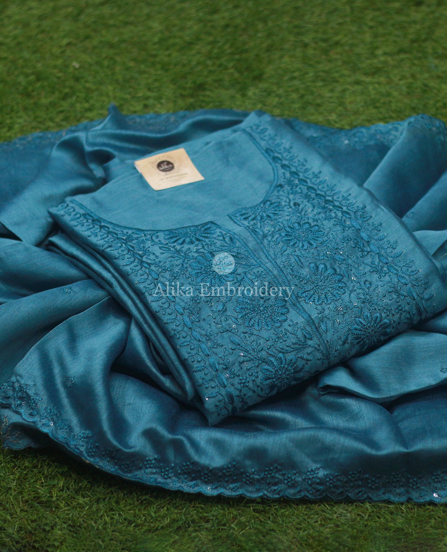 Turquoise Blue Salwar Set with  Dupatta