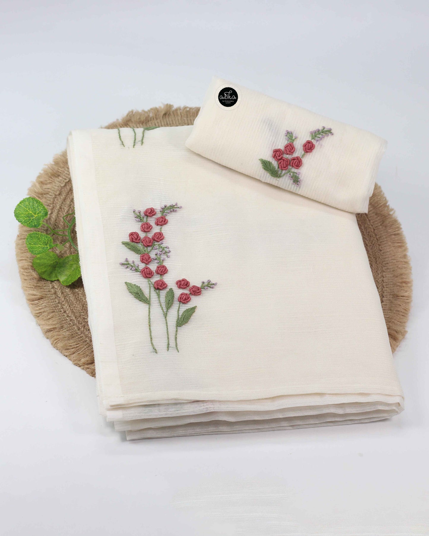 Off white Kota Saree with Bullion Embroidery