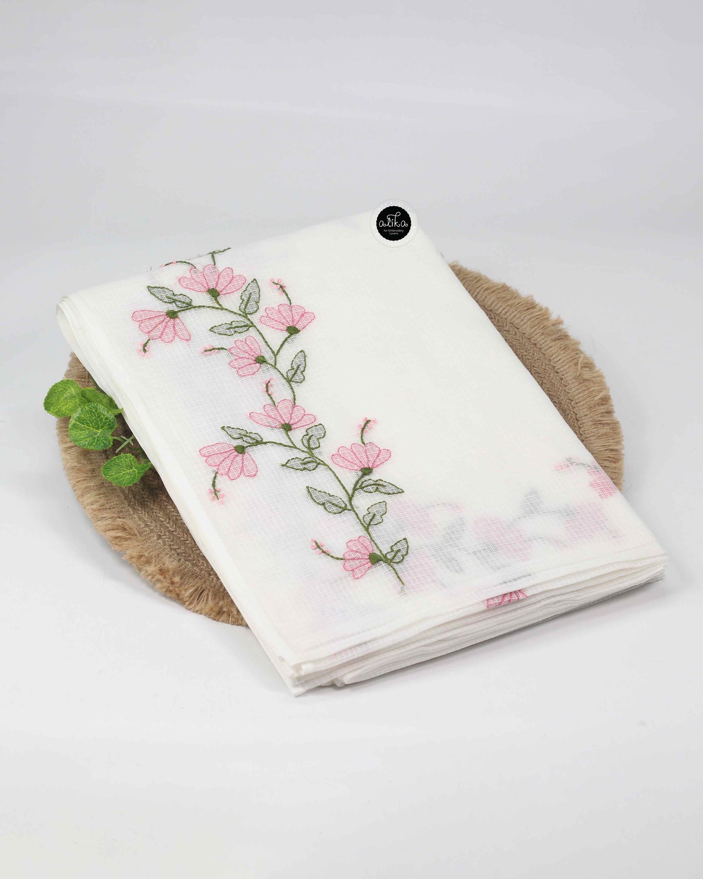 White Cotton Kota Saree with Shadow Work – Subtle Handcrafted Charm by Alika Fashion Store