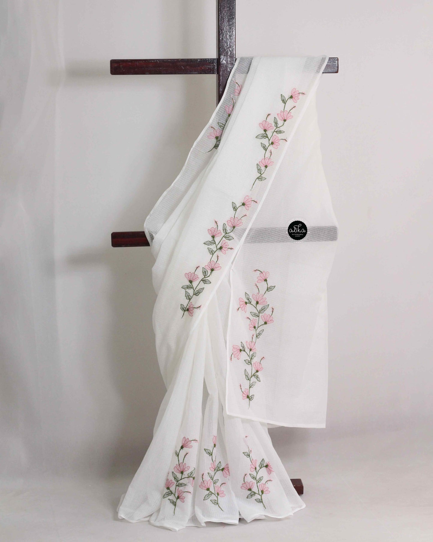 White Cotton Kota Saree with Shadow Work – Subtle Handcrafted Charm by Alika Fashion Store